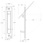 Deltana Ep6125u15 Pocket Door Edge Pull Hd 6 25 x1 25  Solid Brass Satin Nickel