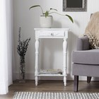 New  Lovely 2x Wood Shabby-cottage white Aged Side end Table night Stand  300
