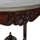Antique Victorian Walnut   Marble Top Parlor Table C1800