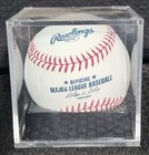 Rawlings Official Game Ball Of Mlb Baseball In Display Case Vg