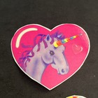 Lot Of  3 Vintage 80   s Heart Shaped Lisa Frank Unicorn  Sticker