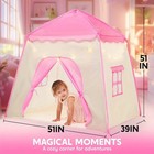 Pink Princess Tent For Girls With Led Star Lights Kids Playhouse Castle Tent