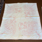 2 Pieces - Vintage Redwork Embroidery  Minor Issues  Sham  Runner