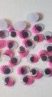 Craftbuddyus 100pcs 12 16mm Oval Flat Back Pink Google Wiggle Eye W o Adhesive