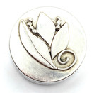 Vintage Sterling Silver   Tested 940  Lily Round Pill Box