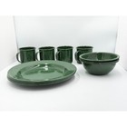 Coleman Green Speckled Enamelware Dining Set 11pc Camping