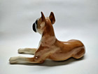 Vintage Pre Goebel Cortendorf Boxer Dog Figurine 7 long 4  Tall  Western Germany