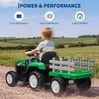 Kids Electric Ride On Tractor With Trailer 12v Battery Powered W  Remote Control