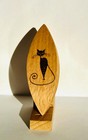 Tatting Shuttle With Engraved Cat 3  Long  2