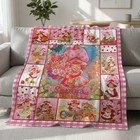 Personalized Strawberry Girl Blanket Custom Name Cute Cartoon Christmas Fan Gift
