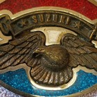 Suzuki Eagle Logo Belt Buckle Red White Blue Glitter Enamel 3919