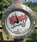 Vintage Coors Light Metal Frame Electric Light Up Clock 16 Inch Working
