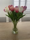 Tulips Faux Artificial Flower Floral Arrangement Silk Flowers Vase New 20   