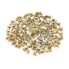 Antique Gold Tone Alloy Metal Extra Large Crystal Flower Brooch P1513-red