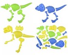 Dinosaur Fossil Sand Mold Beach Set  3 Dinosaurs Yellow  Green And Blue  1 Set