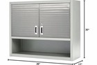 Seville Classics Ultrahd Stainless Steel Wall Cabinet Open Shelf  Key Lock Doors