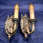 Pair Of Antique Riddle Co  Polychrome Sconces Rewired Nice   75e