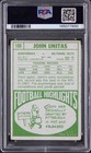 Colts Johnny Unitas Authentic Signed 1968 Topps  100 Card Psa dna Slabbed