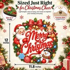 Merry Christmas Wreath For Front Door Santa Reindeer Christmas Door Decor