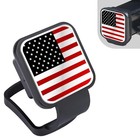 2 Inch Rubber Trailer Hitch Cover  Durable Tow Patch Pattern Silver   Red Line
