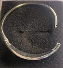Taxco Mexican Silver Bangle Bracelet Turquoise Abalone Inlay Floral Vintage