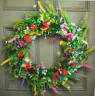 Artificial Seasonal Wreath For Front Door Or Porch  Multicolor Flower