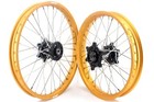 Kke 21 19 Wheels For Suzuki Rm125 1996-2007 Rm250 1996-2008 Gold Rims Black Hub