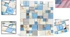 Real Seashell Glass Tiles - Waterproof Beach Style Backsplash Mosaic 5 Sheets 