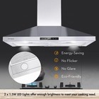 30in Wall Mounted Hood Vents 450cfm Stainless Steel Kitchen Exhaust Fan Led New