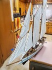 Vintage Wooden Sailing Ship Model 48  Long  47  Tall - Estate Sale