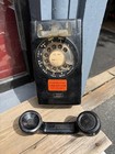 Itt Black Rotary Dial Wall Telephone Usa Vintage Untested