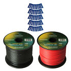 Harmony Car Primary 14 Gauge Power Or Ground Wire 200 Feet 2 Rolls Red   Black