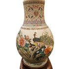 Chinese Antique Famile Rose Porcelain Vase Lamp Late Qing Early Republic Period