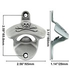Aged Silver Wall Mount Bottle Opener Pirate  Screw In Wall Beer Soda Cap Opener
