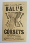 Ball s Corsets Clothing Advertising Blotter Woman Fashion Style Original Antique