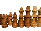 Vintage Wooden Chess Set Complete King Felted Pieces Only No Board 2 5 