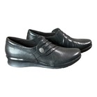 Clarks Hope Roxanne Black Leather Slip On Comfort Shoes Womens Size 6 M New