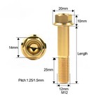 Titanium Bolt M12xpitch1 25 1 5mm Flange Hex Screw For Motorcycle Length 30-90mm