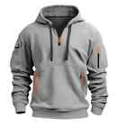 2024 New Multi Pocket Zipper Fleece Hooded Casual Shirt For Men And Women Gift