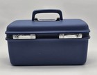 Vintage Samsonite Luggage Train Case Carry On Concord Blue W  Tray No Key 
