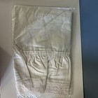 Priscilla 20x72 Inch Ecru Ivory Off White Lace Bordered Valance Vtg Shabby Chic