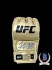 Islam Makhachev   Khabib Signed Gold Ufc Fight Gloves Bas Beckett Coa Autograph