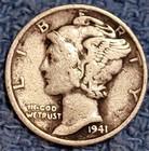 Mercury Dimes 90 Silver Coins Circulated Multiple Years  quantity Of 51 