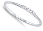Thin Clear Cz Wedding Ring New  925 Sterling Silver Stackable Band Sizes 3-12