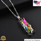 Fashion Silver Plated Amethyst Pendant Necklace Princess Jewelry Lab-created