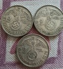 3 Coin Lot Silver Third Reich Germany Ww2 Coins 2 Reichsmark 19373839 A Berlin