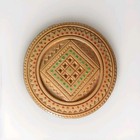 Vintage Hand-carved Wooden Round Box 