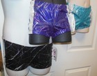 Foil Shorts Dance Gymnastics Cheer 4 Color Choices Ladies girls Acro Stripe