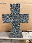 Charcoal Granite Memorial Cemetery Grave Marker Religious Cross John 3 16 C-11