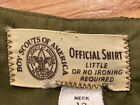 Vintage Bsa Boy Scout Short Sleeve Uniform Shirt W  Sewn On Patches No Collar
